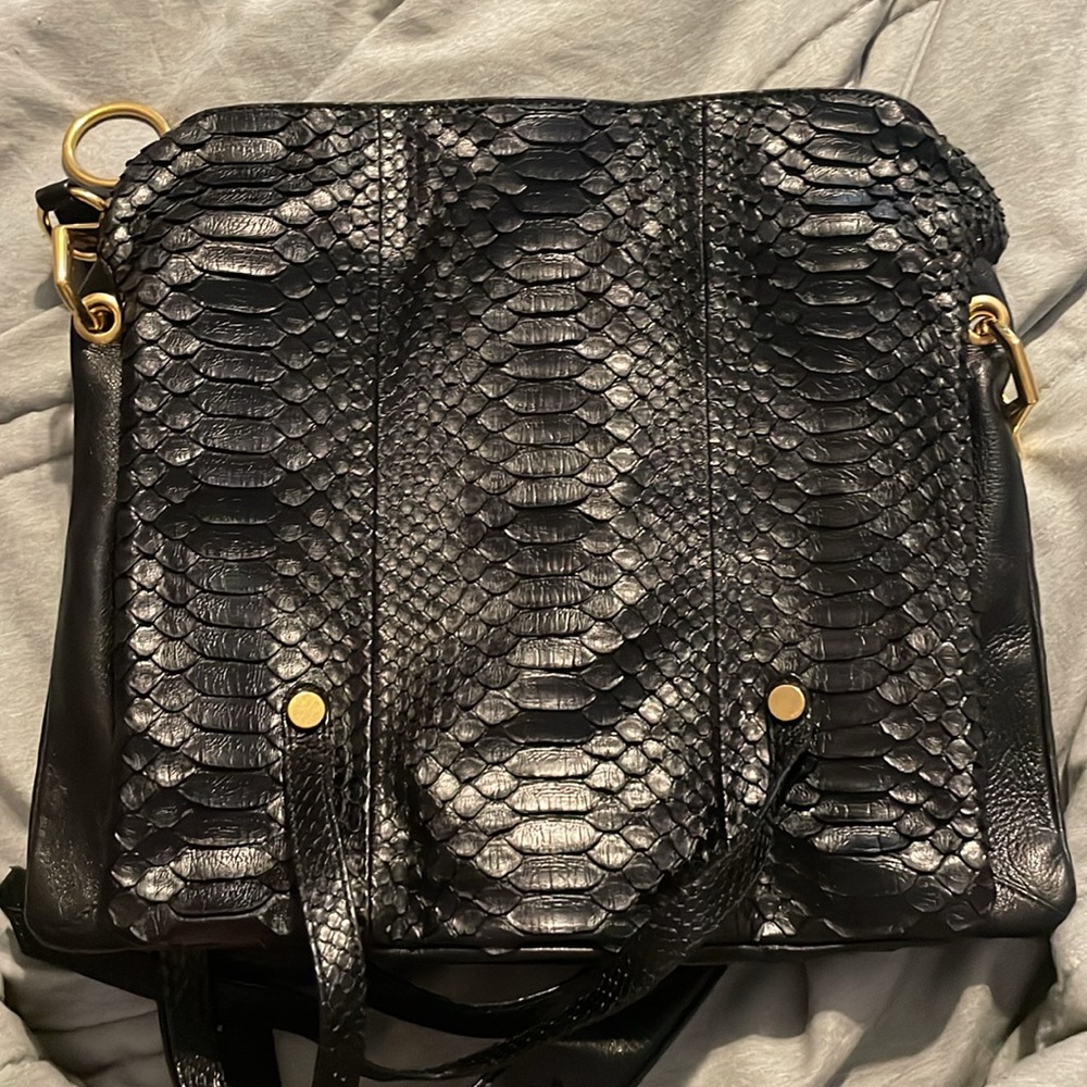 Jimmy Choo Python Leather Shoulder Bag - Picture 4 of 4